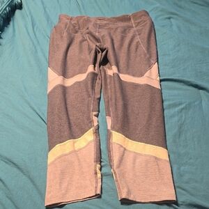 Gray and Yellow Striped Leggings